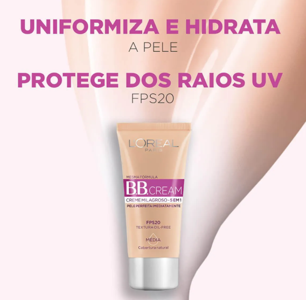 Base BB Cream L'Oréal Paris 5 em 1 Dermo Expertise Cor Média FPS 20 30ml - Imagem 4